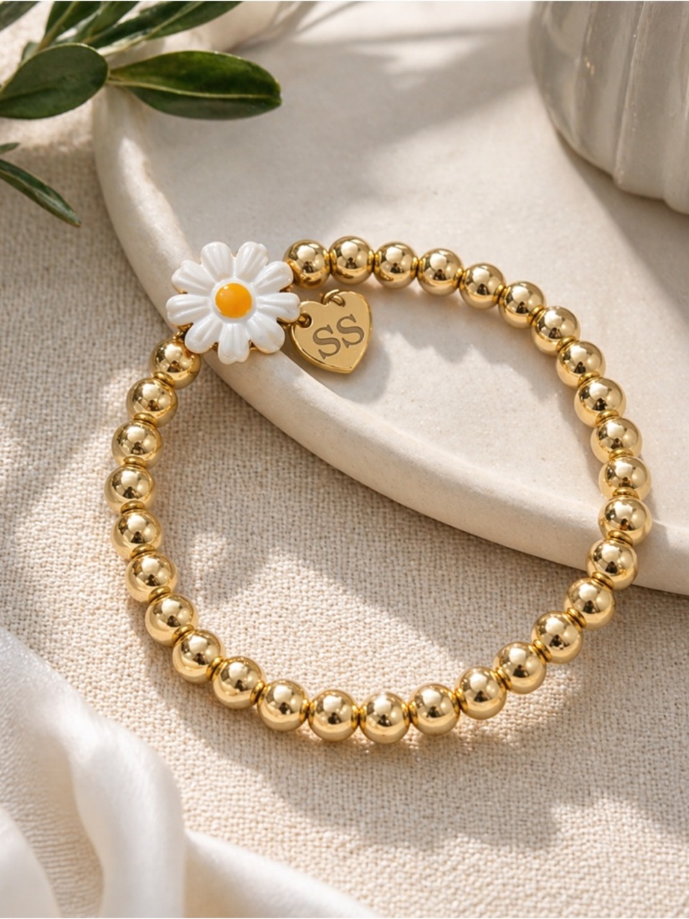 Daisy Beaded Bracelet